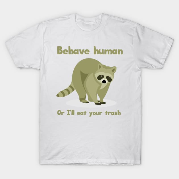 The Trash Eater Raccoon T-Shirt by Mandra